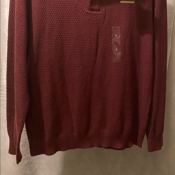 Tasso Elba Supima Cotton Maroon Sweater - Picture 6 of 6